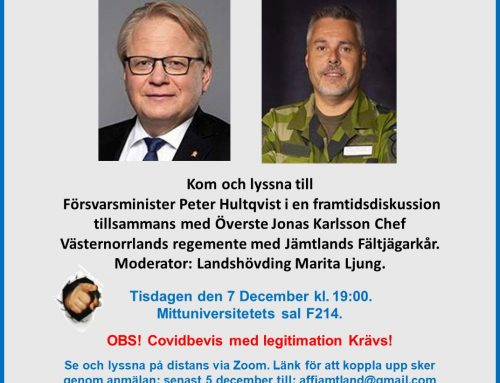 Seminarium 7 dec i Östersund med Försvarsministern och Öv. Jonas Karlsson